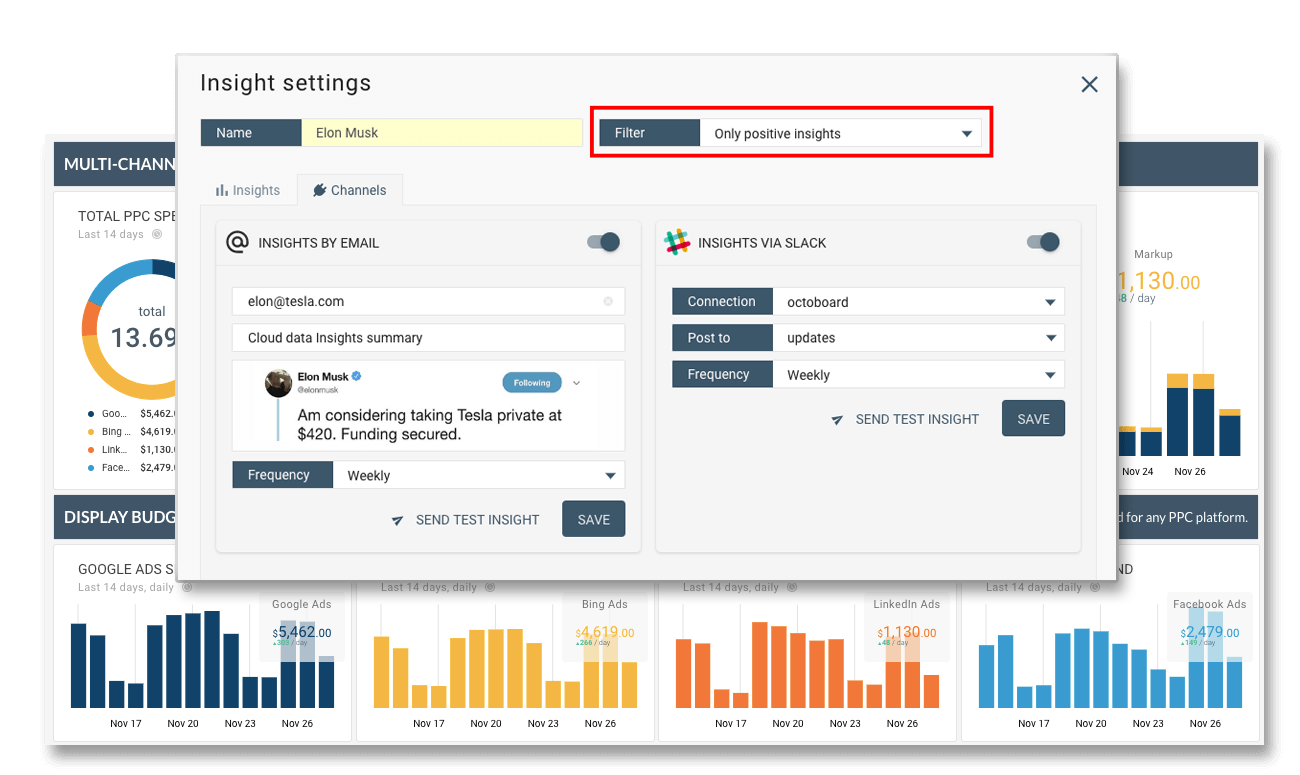 Automated ai insights reported in slack