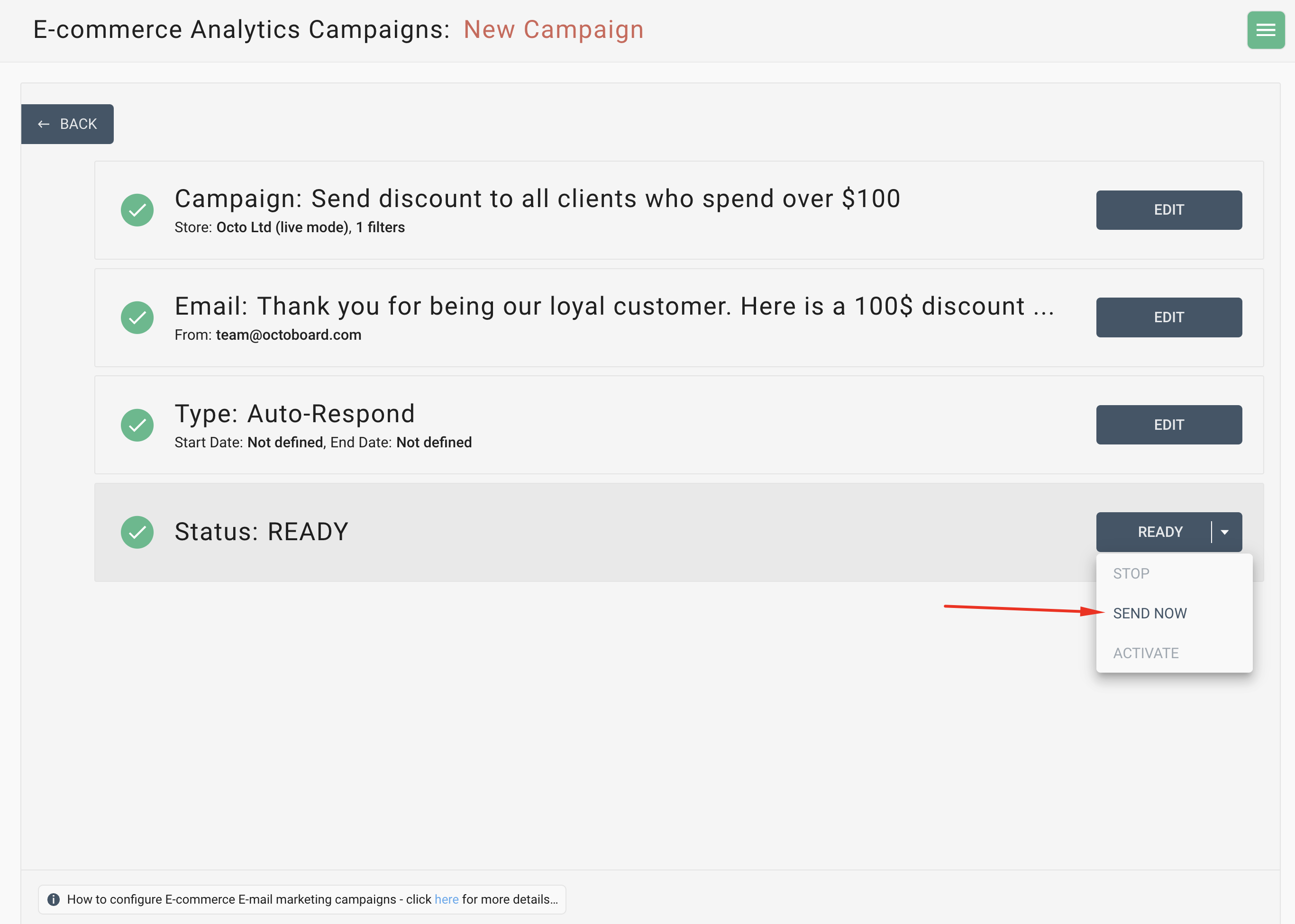 Campaign configuration vip overview