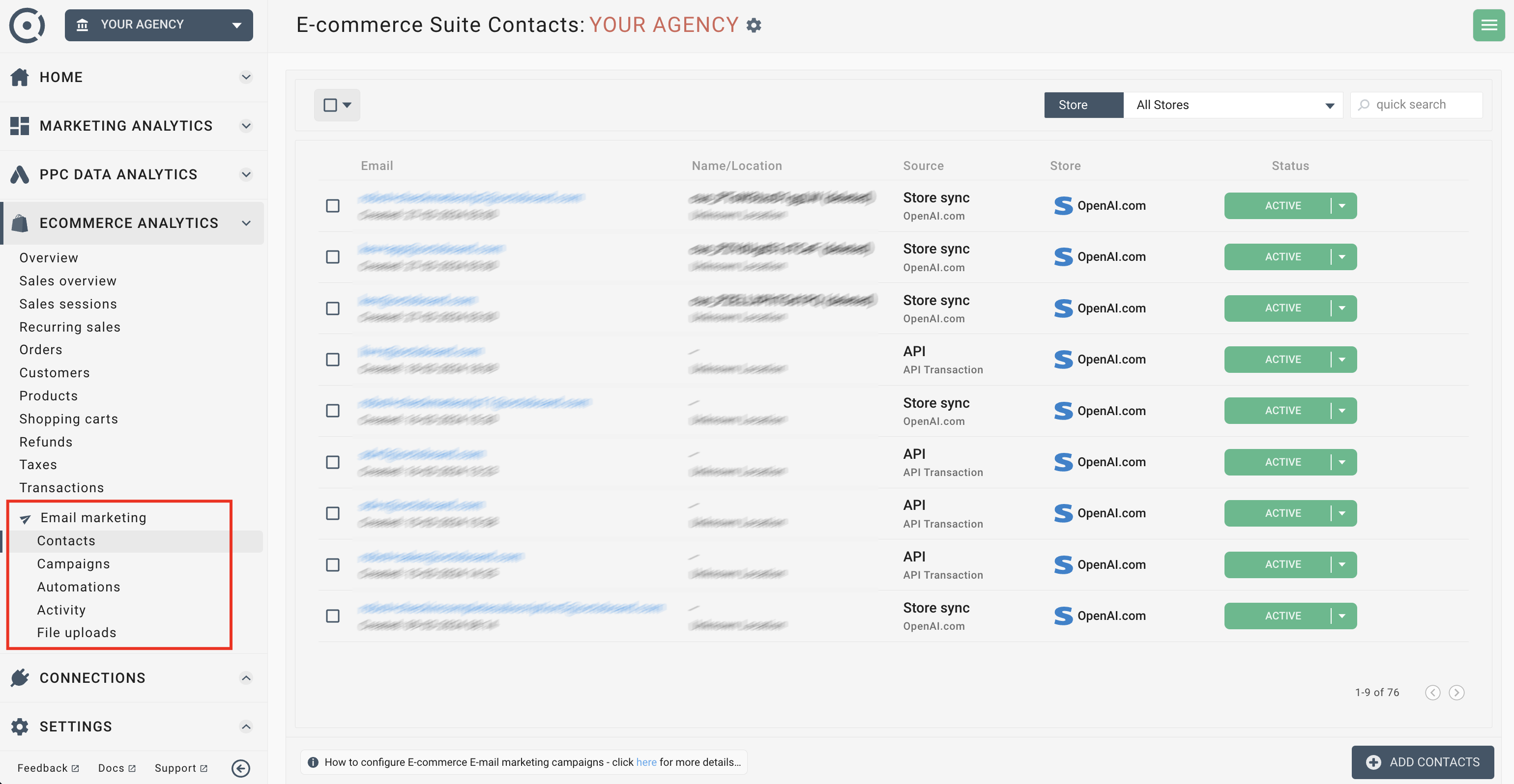 Contact details table