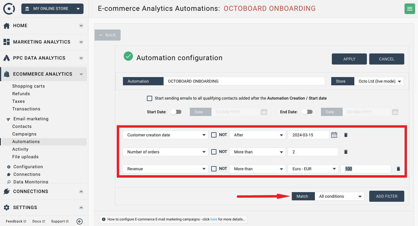 Email automation for vips