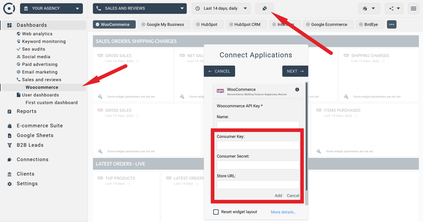 Woocommerce login details